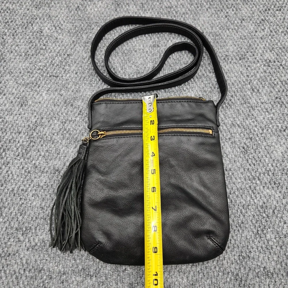 Hobo‎ International Sarah Black Leather Crossbody Bag Tassel Boho Shoulder Purse